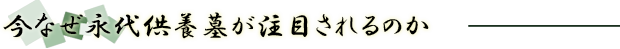 今なぜ永代供養墓が注目されるのか